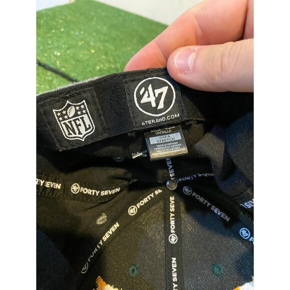 Green Bay Packers hat cap fitted one size OSFA gray green '47 lightweight mens - Picture 8 of 9